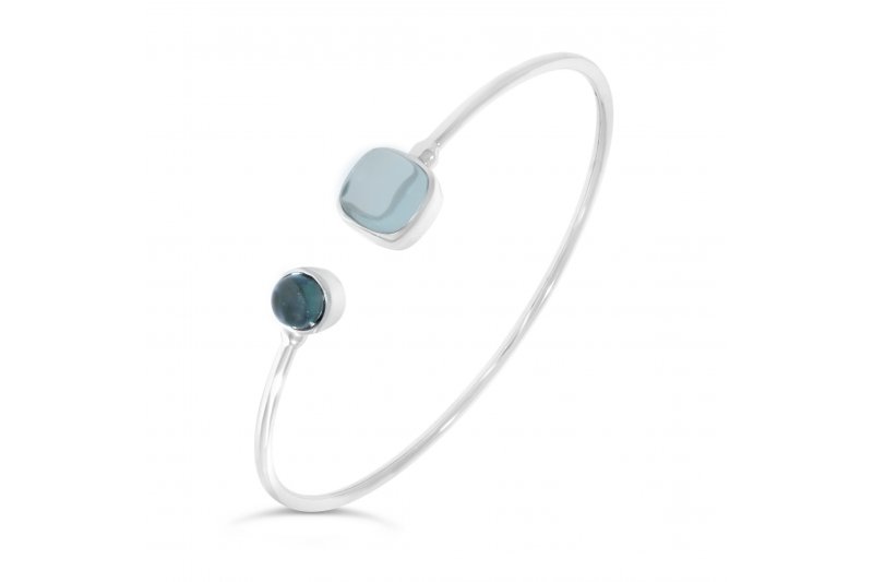 Carry Me Bangle in Blue Topaz and London Blue Topaz 