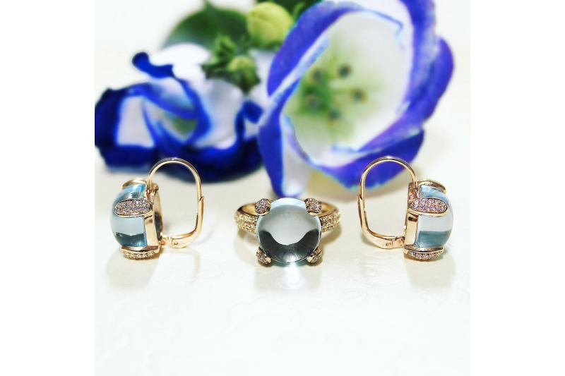 Full Bloom | Blue Topaz Necklace | 18ct Rose Gold Vermeil