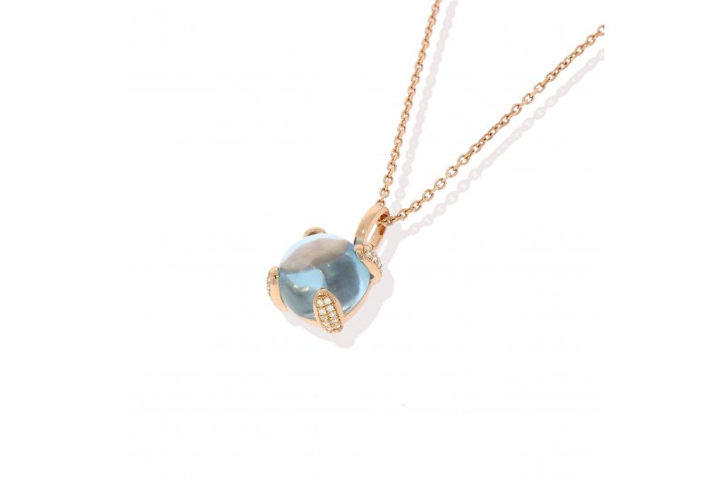 Full Bloom | Blue Topaz Necklace | 18ct Rose Gold Vermeil