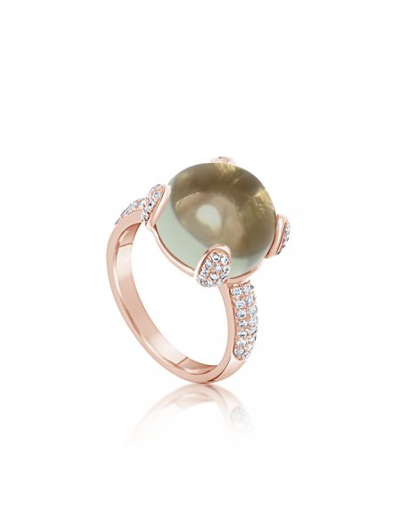 Full Bloom | Green Amethyst Ring | 18ct Rose Gold Vermeil