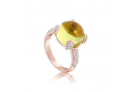 Full Bloom | Lemon Quartz Ring | 18ct Rose Gold Vermeil