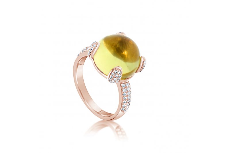 Full Bloom | Lemon Quartz Ring | 18ct Rose Gold Vermeil