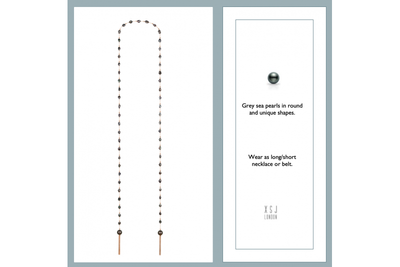 Shades Of Grey | 18K Rose Gold Long Pearl Necklace