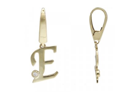 Letter E | 18K Gold Charm With Diamond 