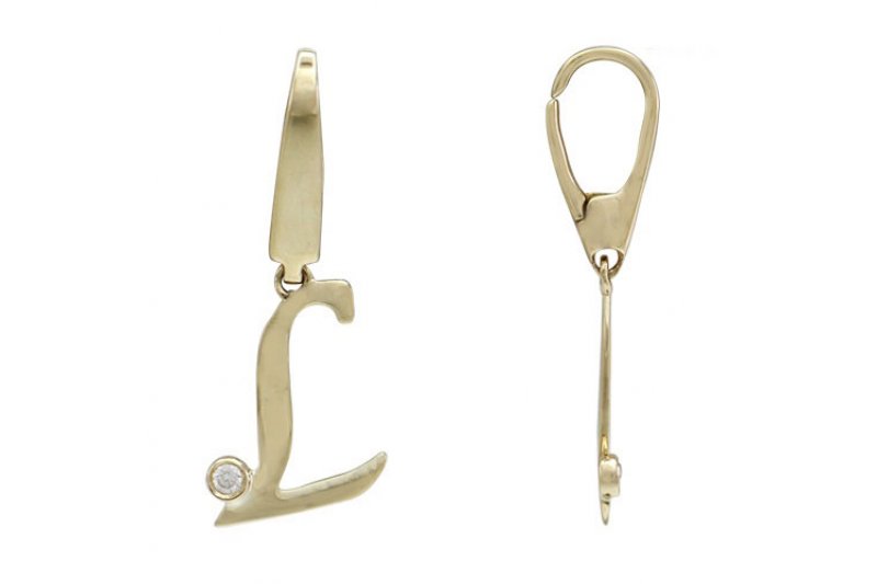 Letter L | 18K Gold Charm With Diamond 