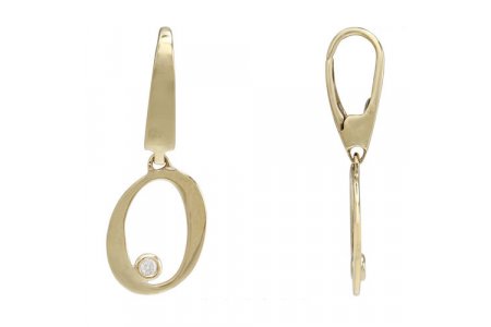 Letter O | 18K Gold Charm With Diamond 