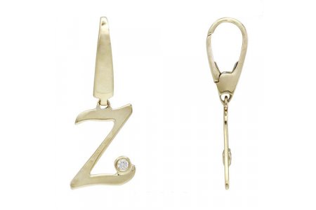 Letter Z | 18K Gold Charm With Diamond 