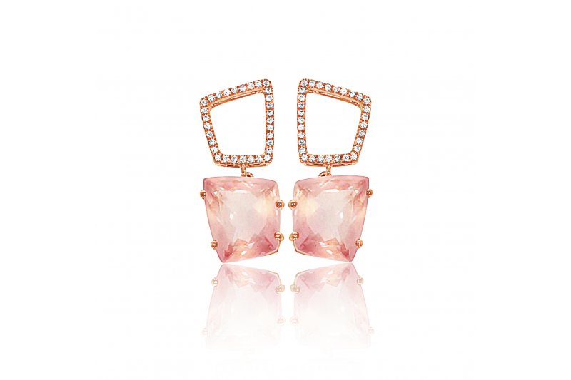 Fancy Rose Quartz Earrings