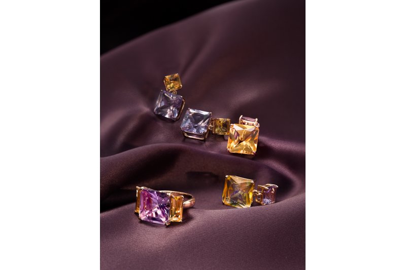 Mystique Citrine and Amethyst Earrings